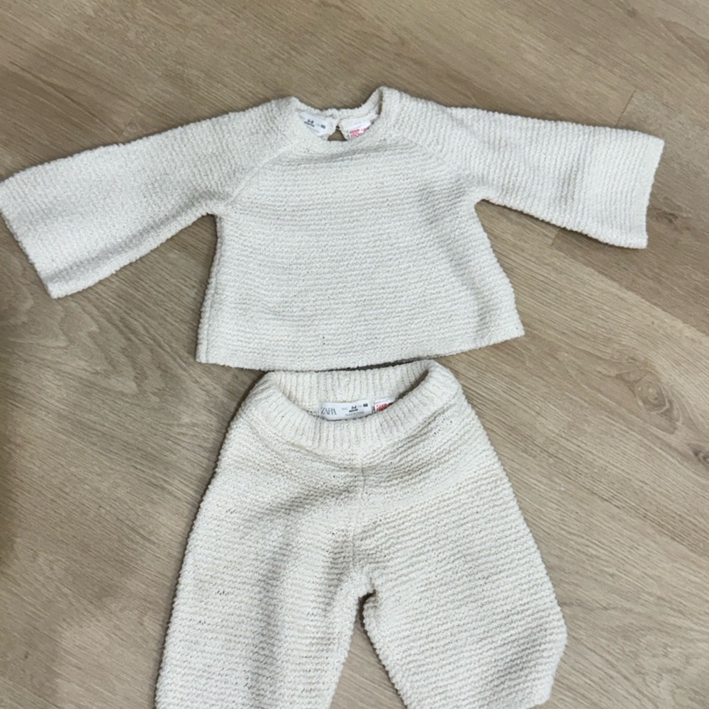 Zara Cream Knit Sweater Set